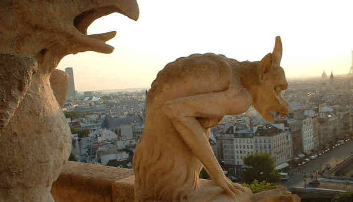 Las gargolas de Notredame de Paris